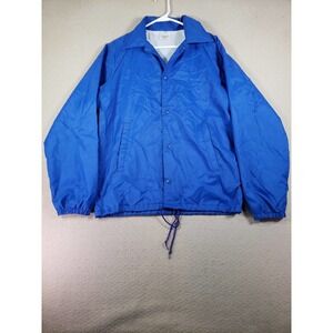 VTG Auborn Jacket Mens Small Blue Long Sleeve Button Front Collared Casual Wear